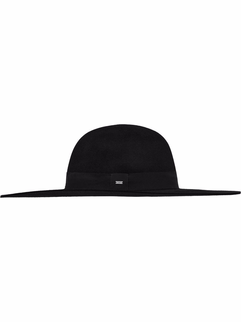 Saint Laurent Cappello Asimmetrico in Feltro con Nastro Gros Grain