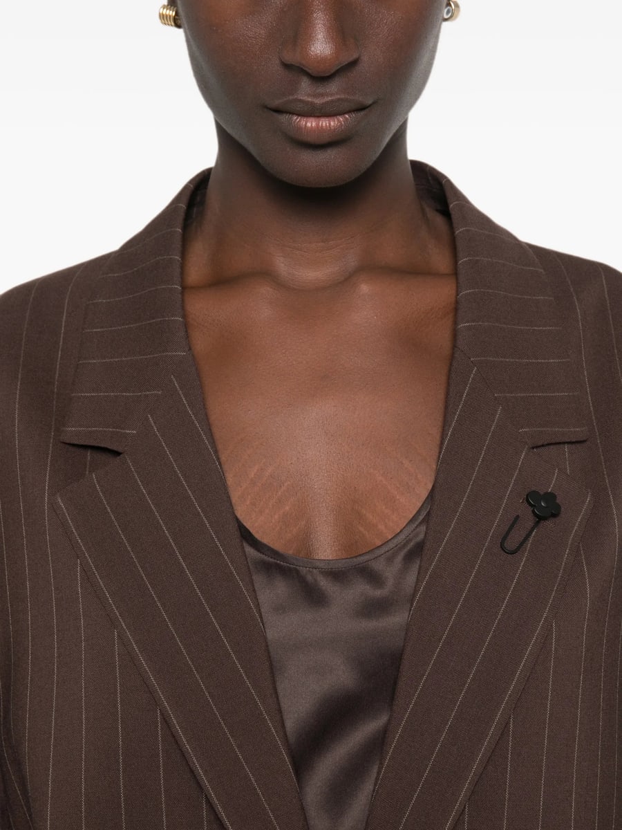 Lardini Lardini Pinstripe-pattern Single-breasted Wool Blazer, view 3