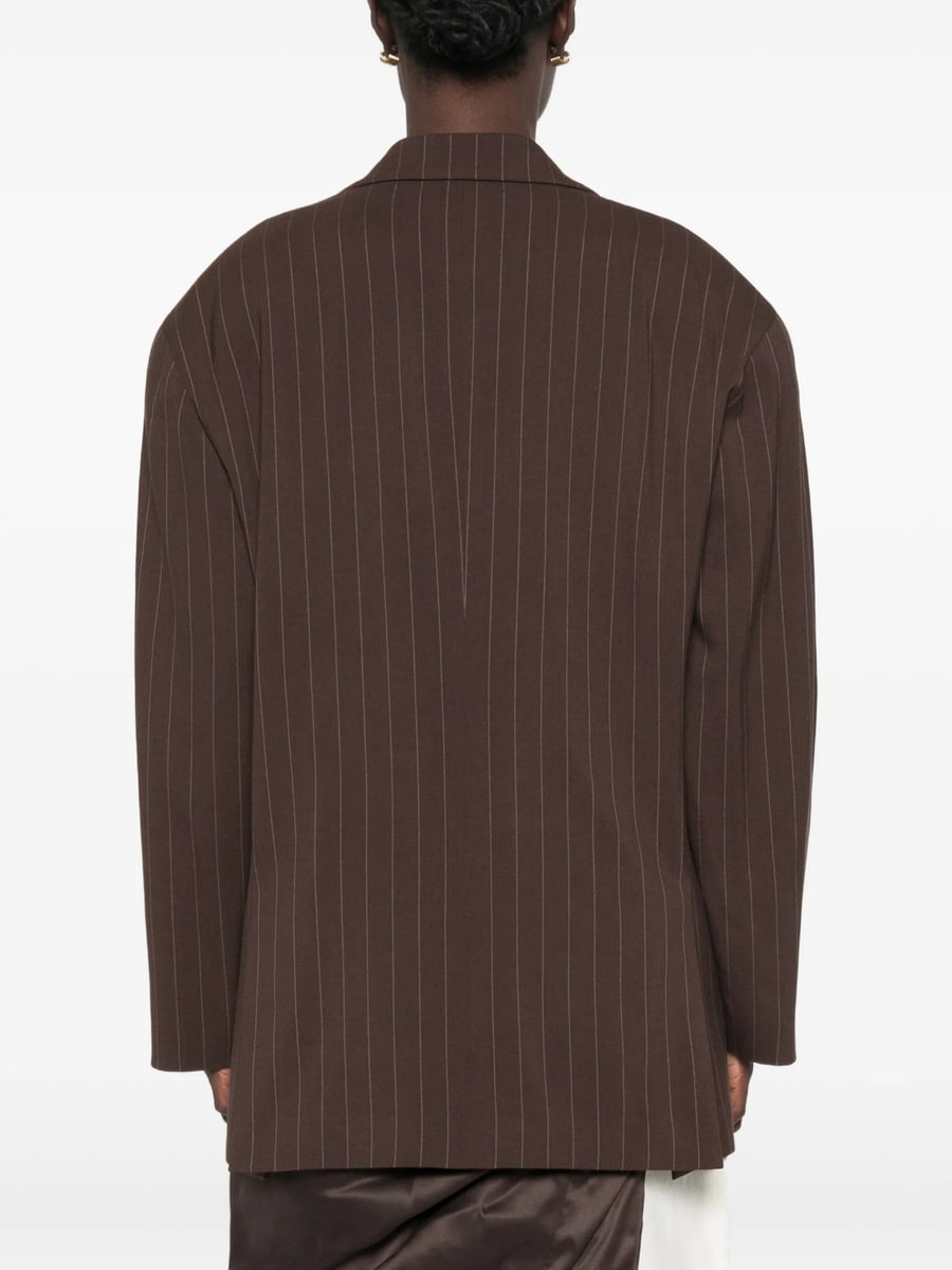 Lardini Lardini Pinstripe-pattern Single-breasted Wool Blazer, view 4