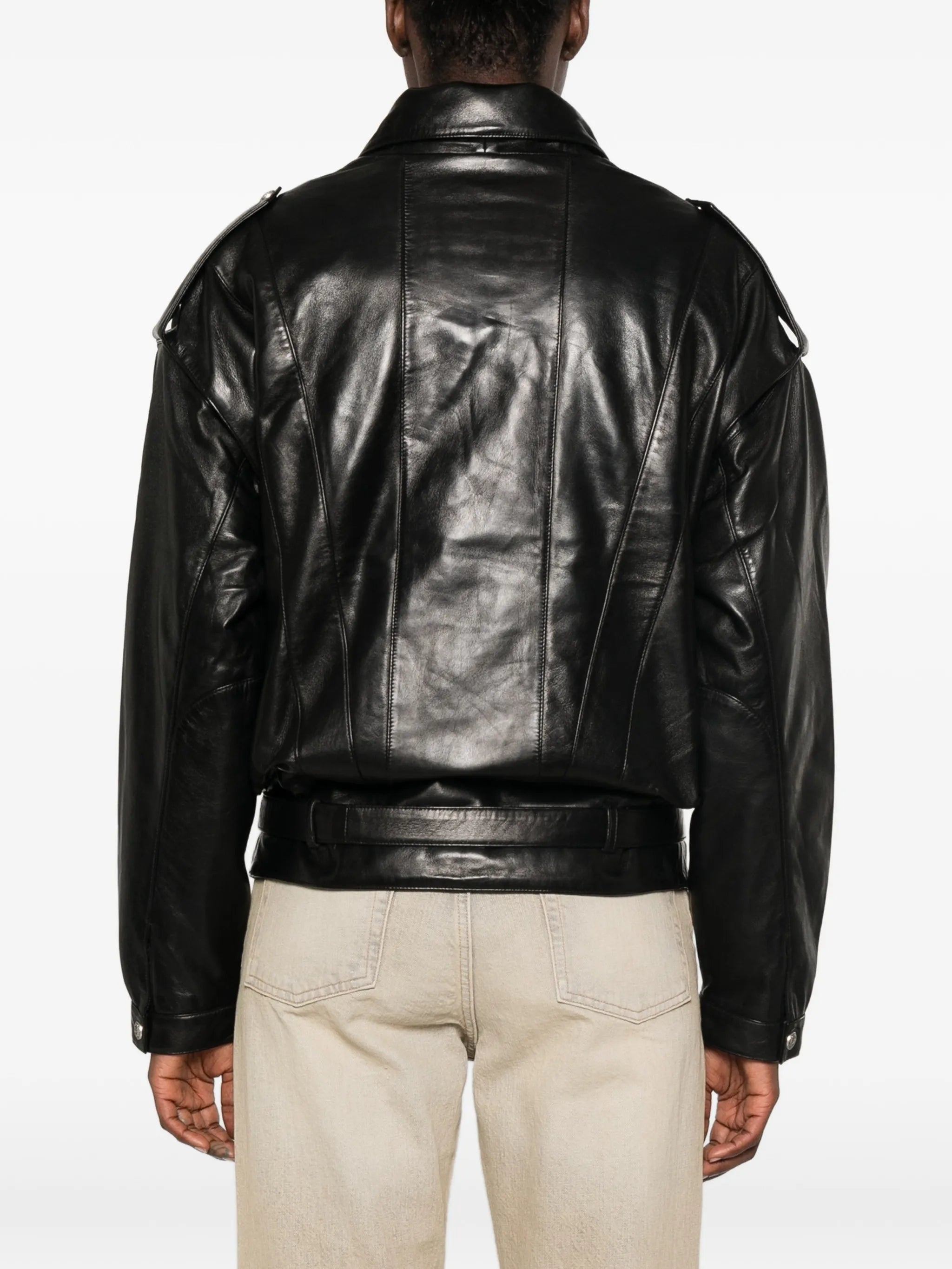 R13 R13 Boyfriend Leather Moto Jacket, view 2