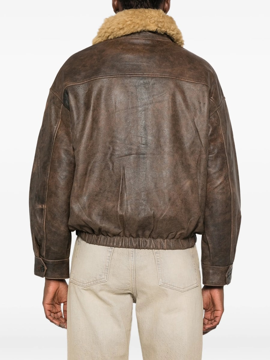 R13 R13 Shearling-collar Leather Jacket, view 3