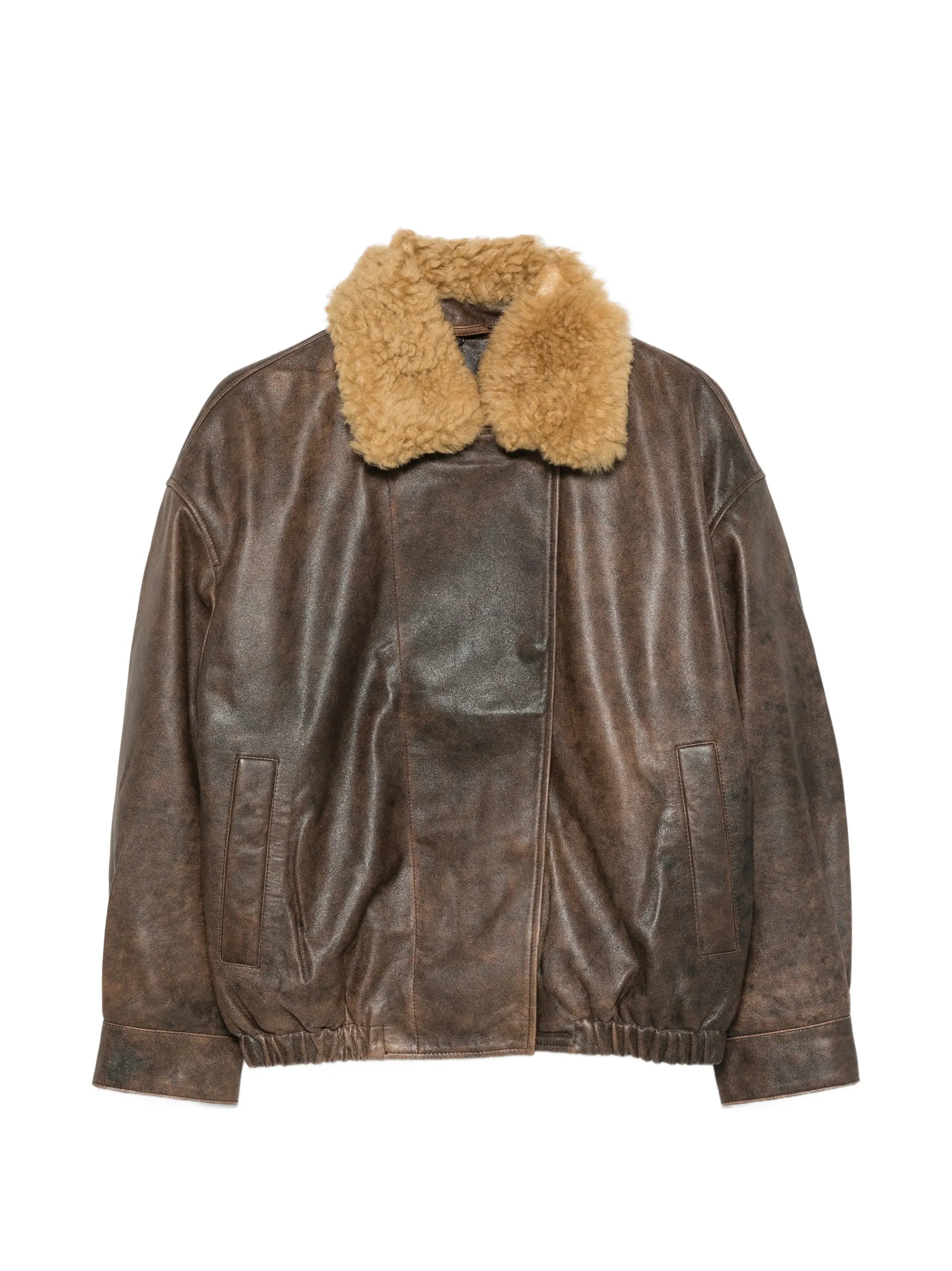 R13 R13 Shearling-collar Leather Jacket