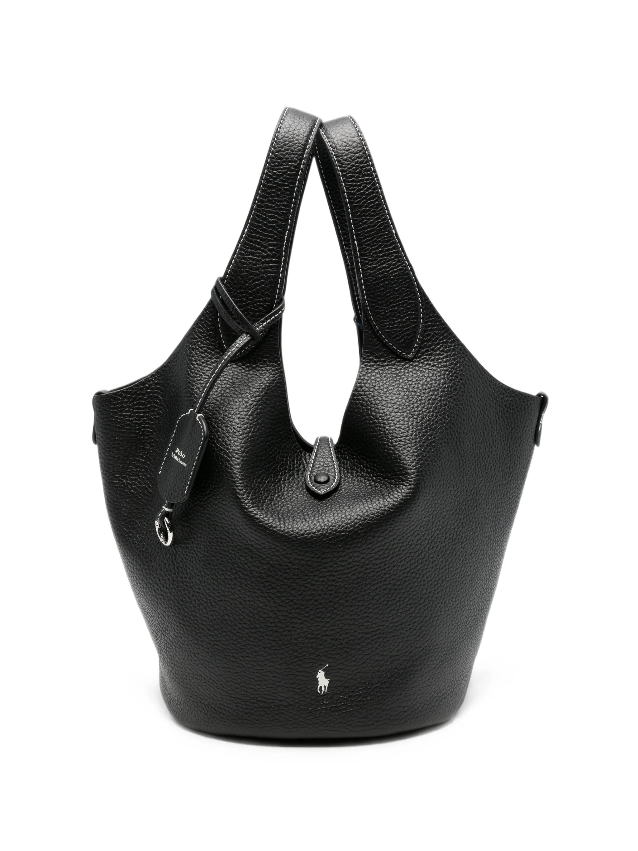 Ralph Lauren Ralph Lauren Logo-embroidered Pebbled-leather Tote Bag