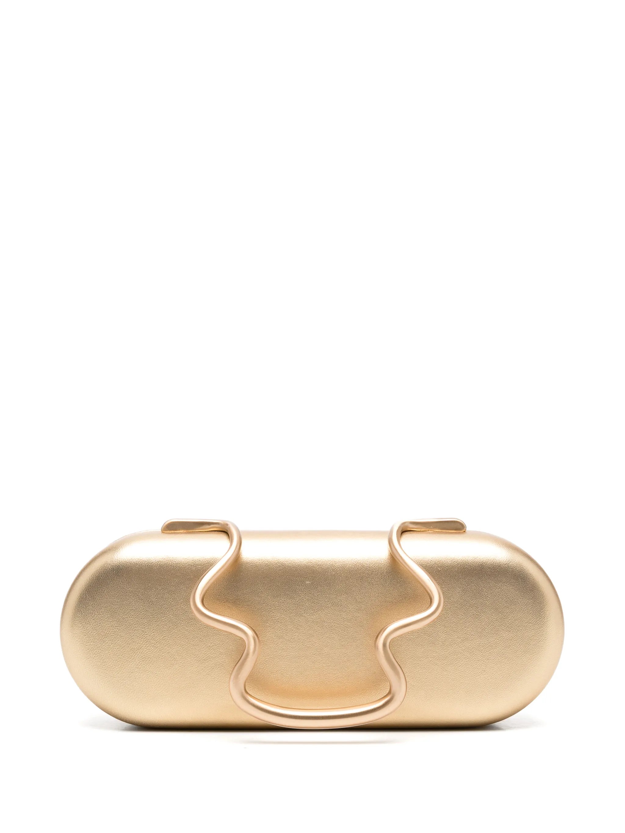 Cult Gaia Cult Gaia Ilaria Metallic-finish Wave-handle Clutch Bag