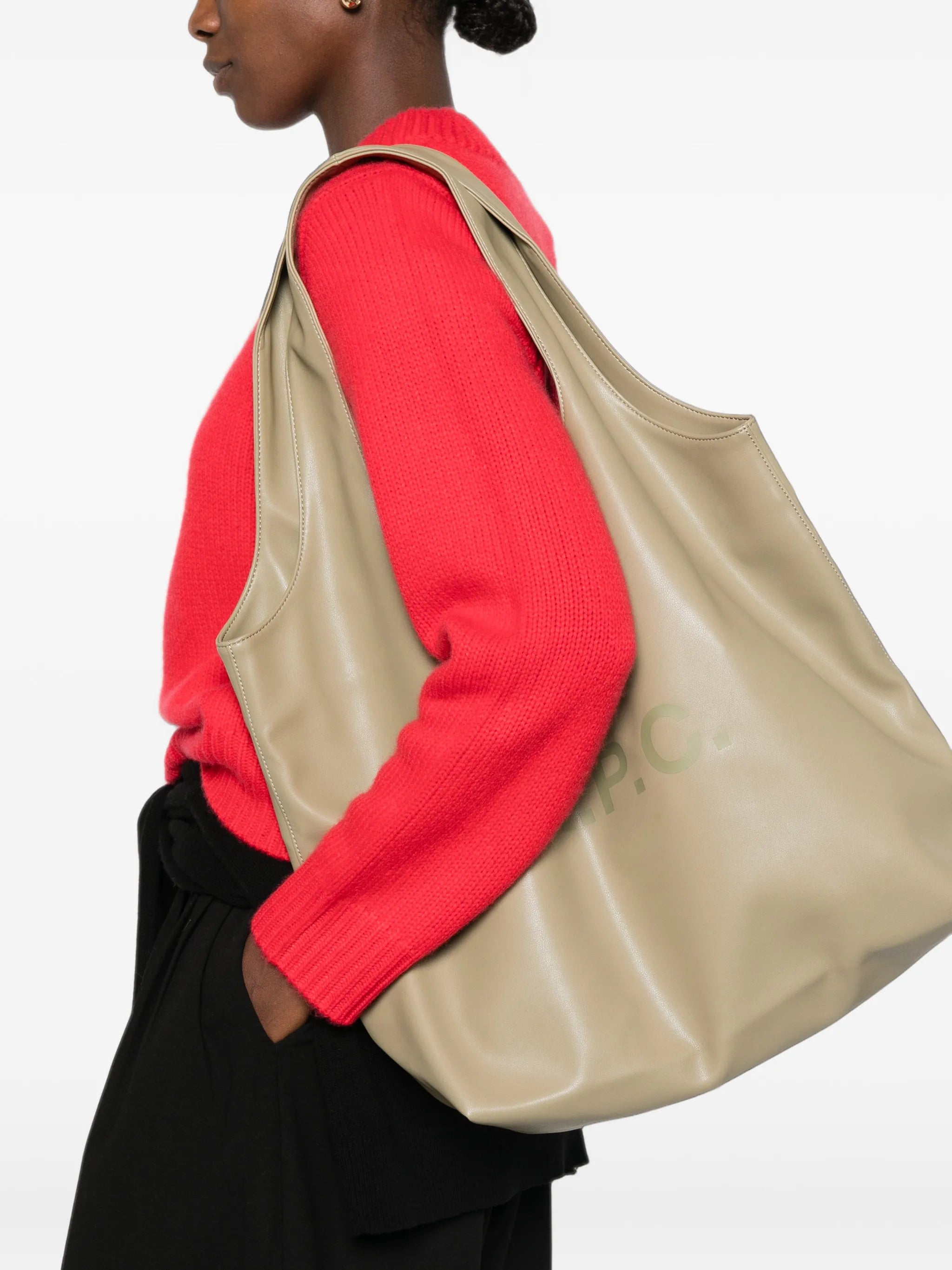 A.P.C. A.p.c. Logo-print Leather Tote Bag, view 2