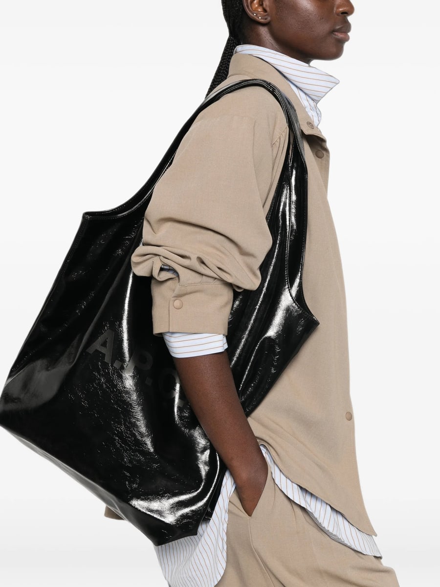 A.P.C. A.p.c. Logo-print Patent-finish Tote Bag, view 5