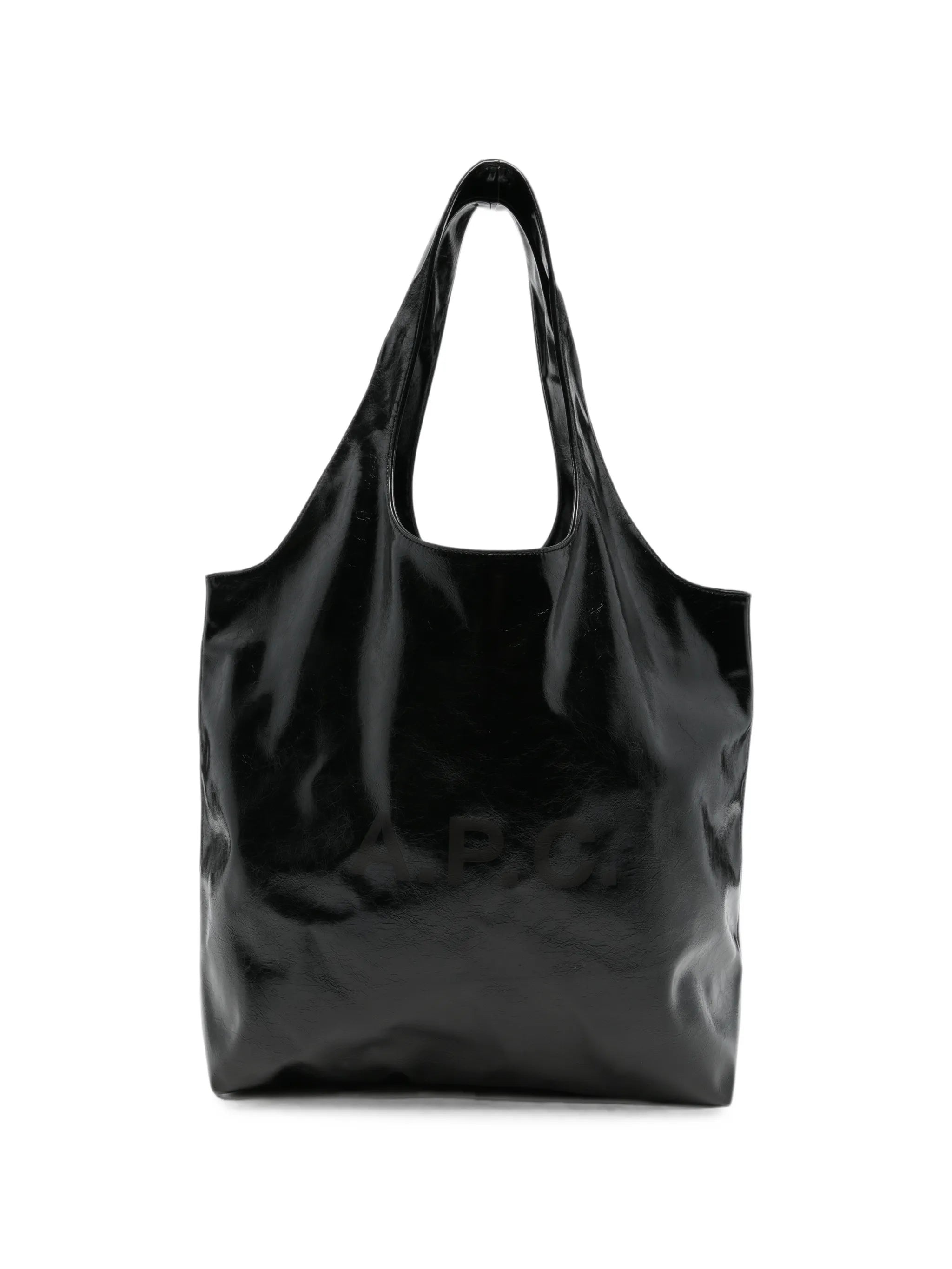 A.P.C. A.p.c. Logo-print Patent-finish Tote Bag
