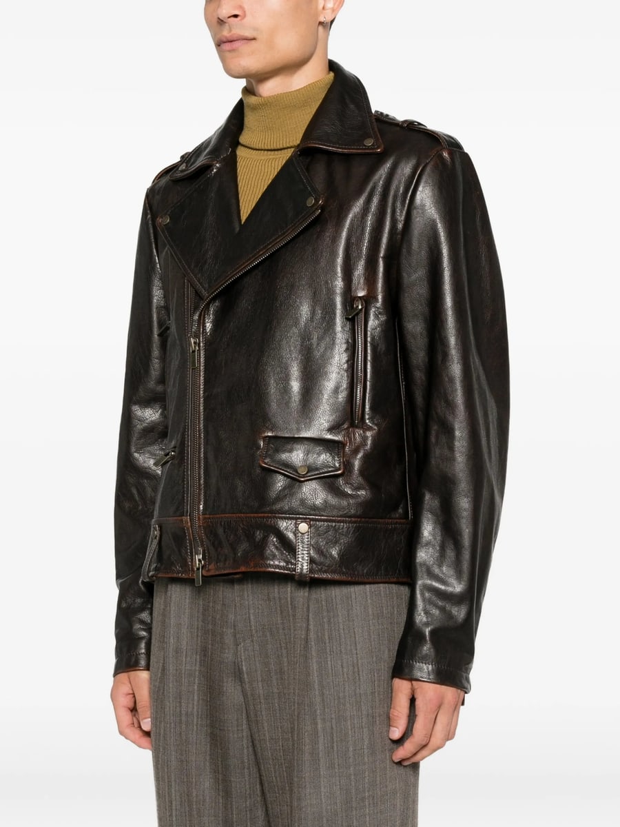 Santoro Santoro Biker Leather Jacket, view 5