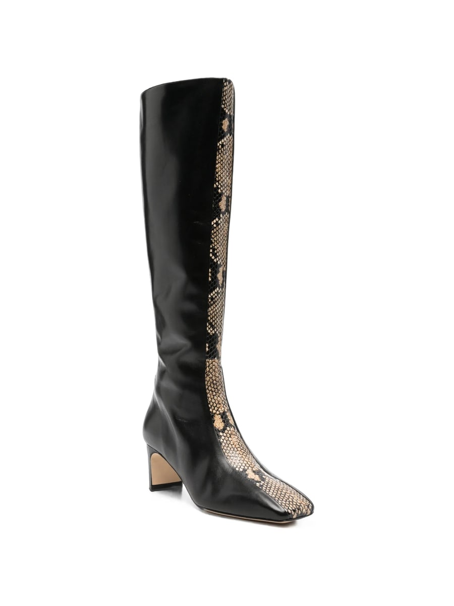 Aeyde Aeyde Snakeskin-effect Panelled Boots, view 2