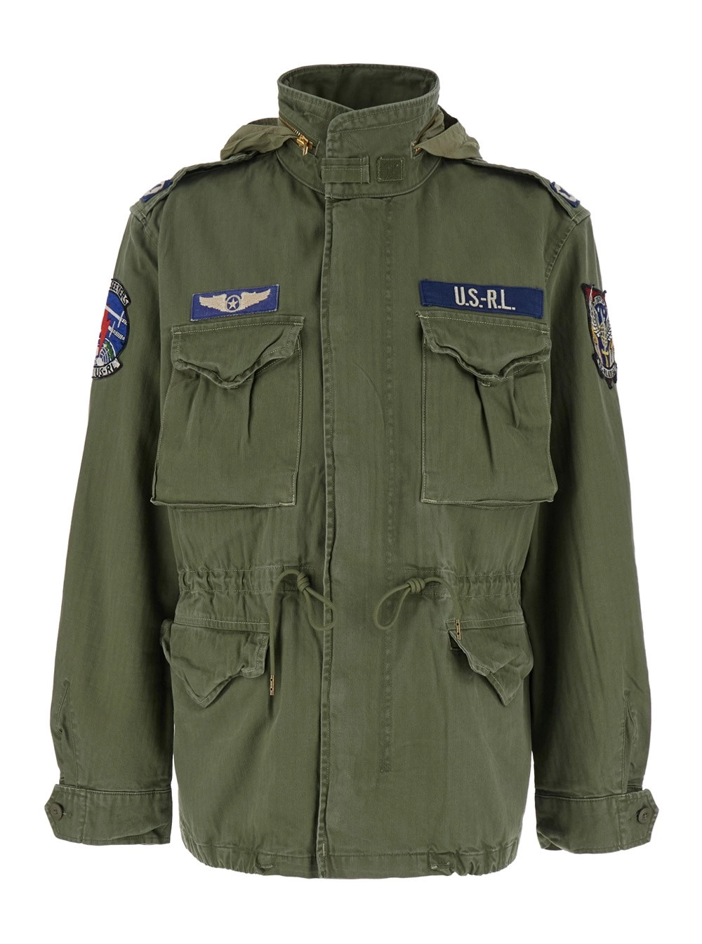 Polo Ralph Lauren Giubbotto con Patch Applicati sul Fronte e sulle Maniche in cotone verde Uomo