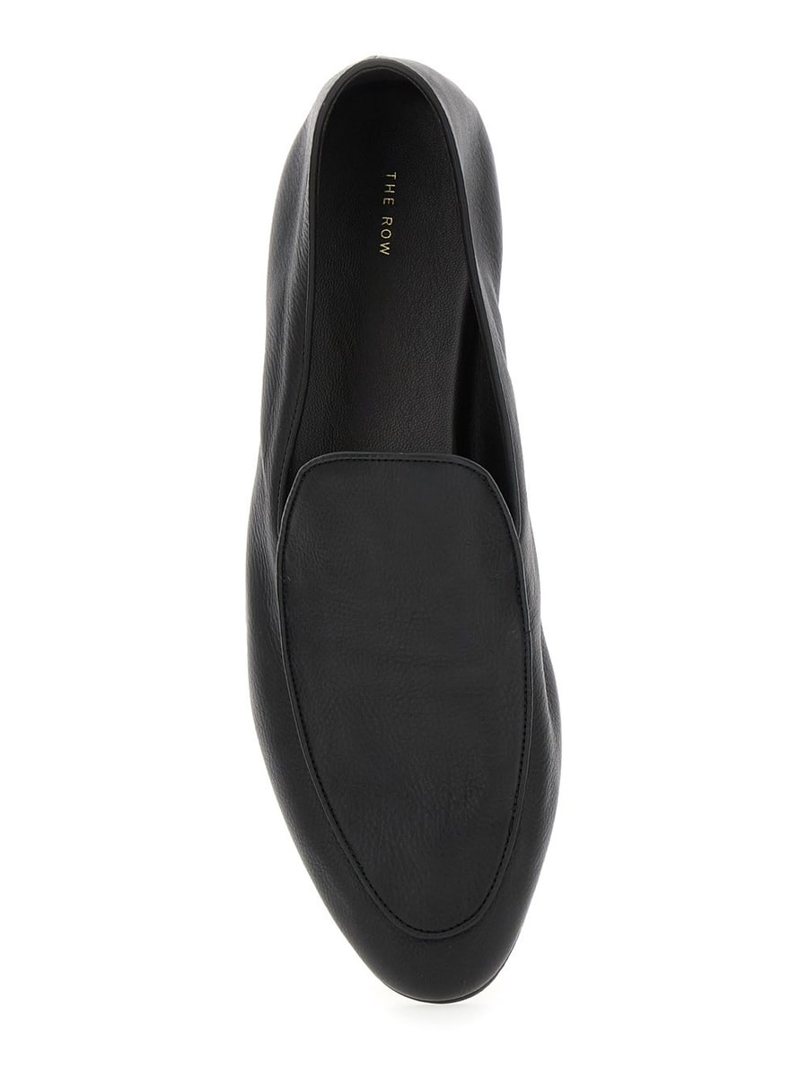 The Row Mocassino Slip-On 'Awar' in Pelle Martellata Nera Donna, view 4