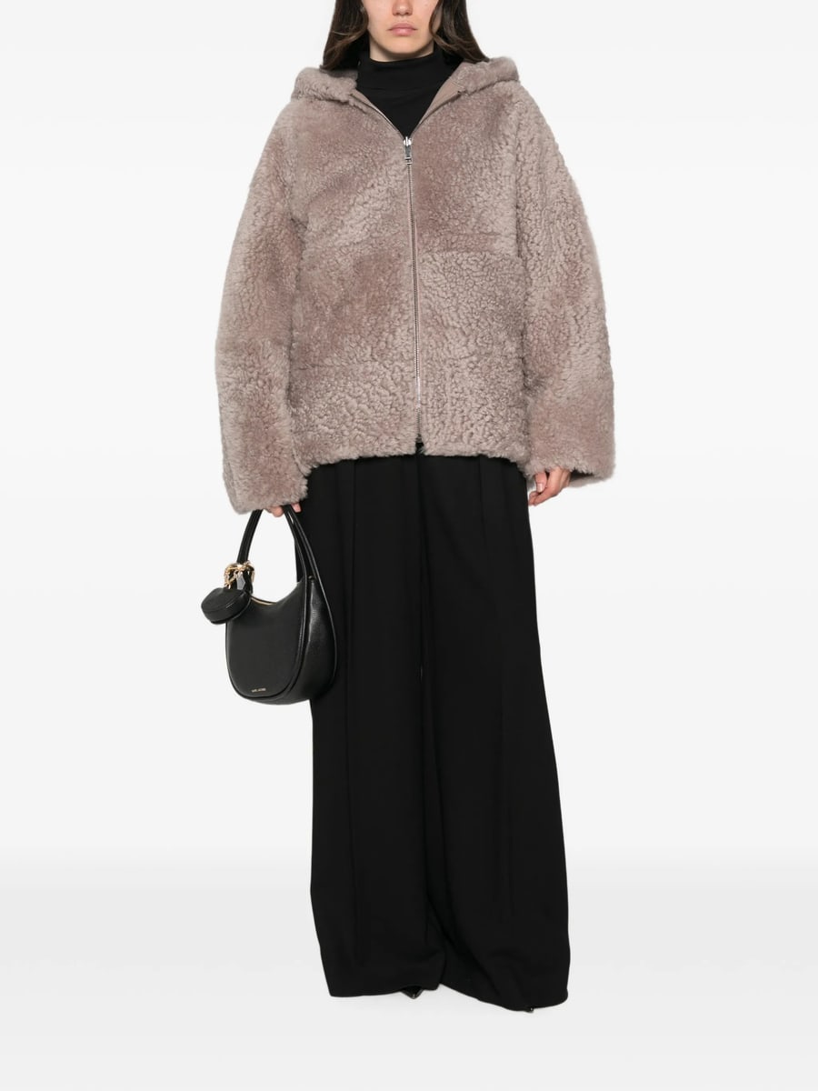 Simonetta Ravizza Simonetta Ravizza Bart R Reversible Hooded Shearling Jacket, view 5