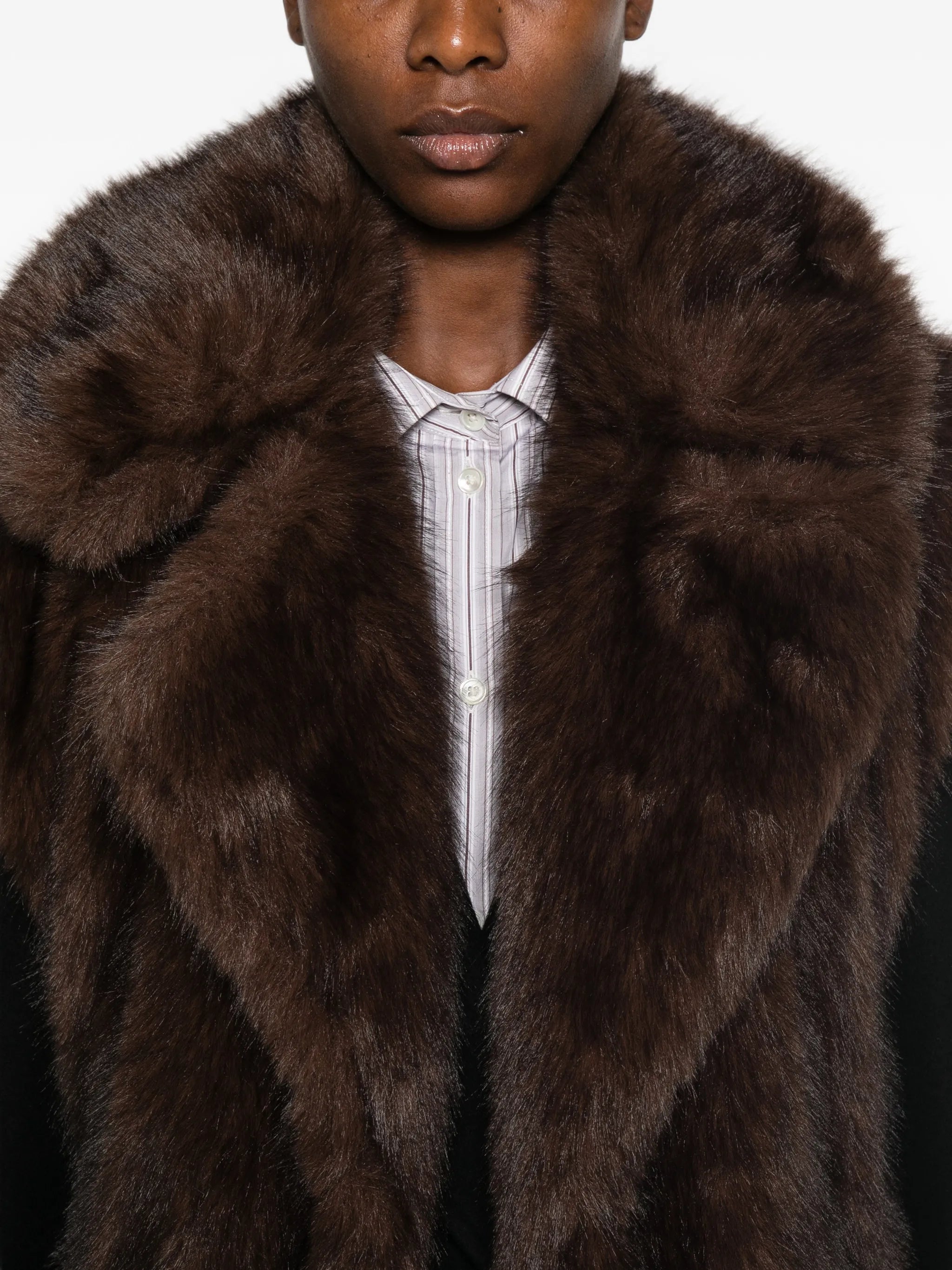 Le Sully Studio Le Sully Studio Faux-fur-panelled Longline Jacket, view 2