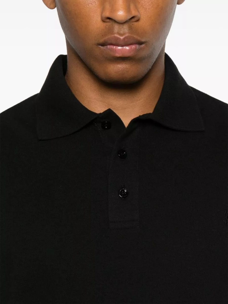 Saint Laurent la polo in cotone, view 4