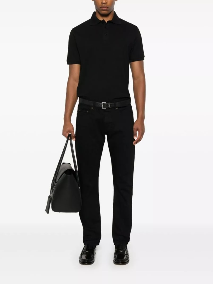 Saint Laurent la polo in cotone, view 5