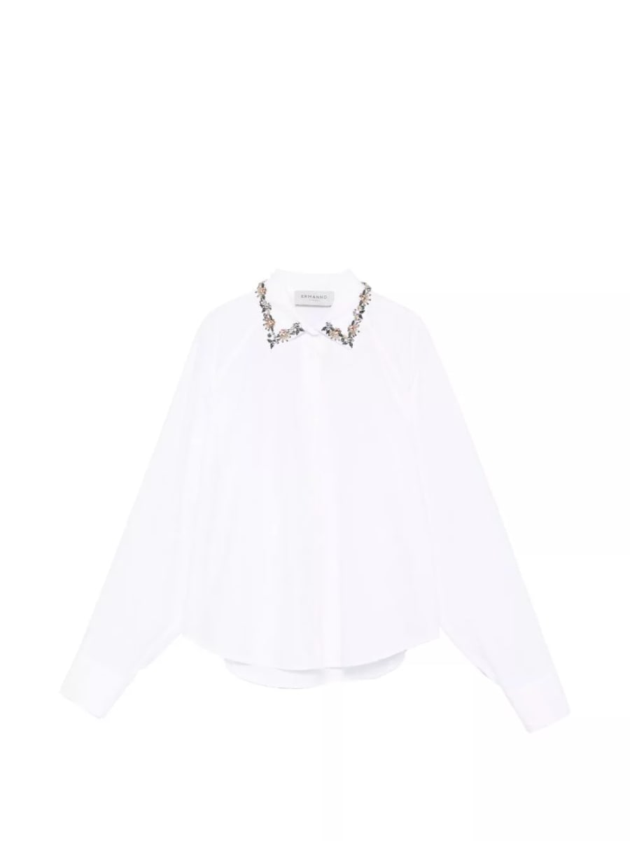 Ermanno Camicia in cotone ricamata