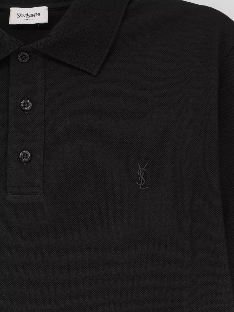 Saint Laurent La polo con ricamo Cassandre, view 3