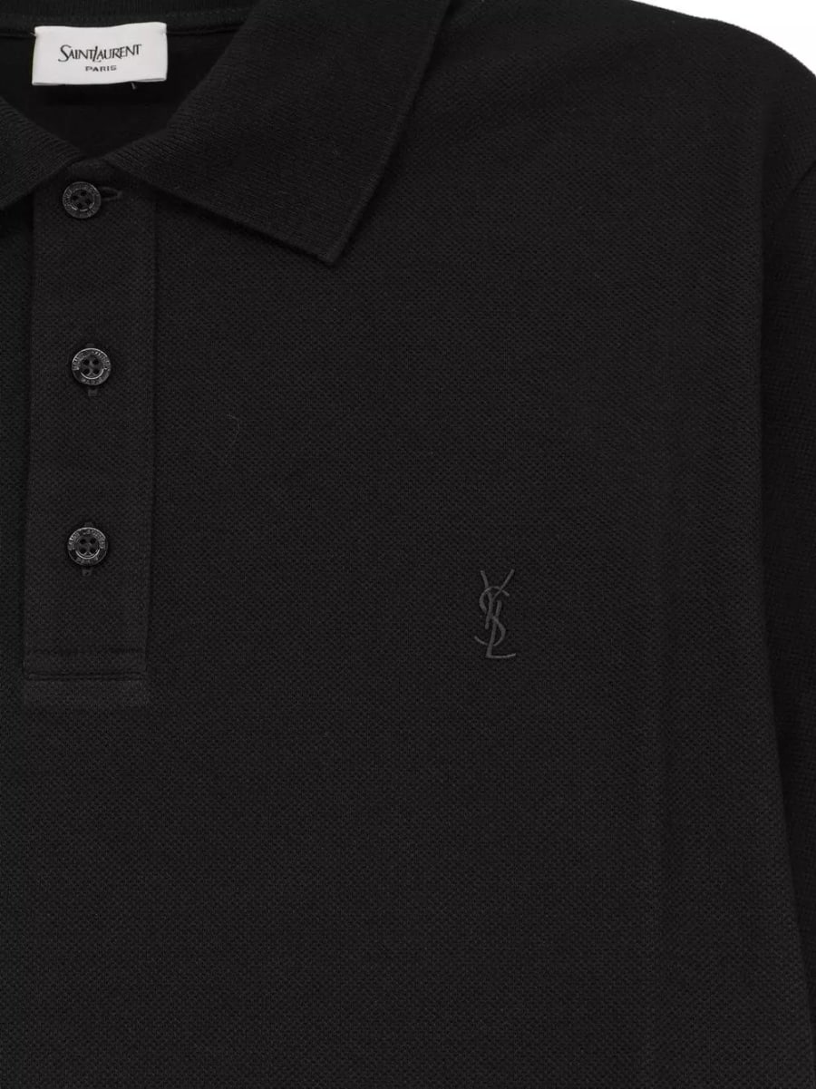 Saint Laurent La polo con ricamo Cassandre, view 5