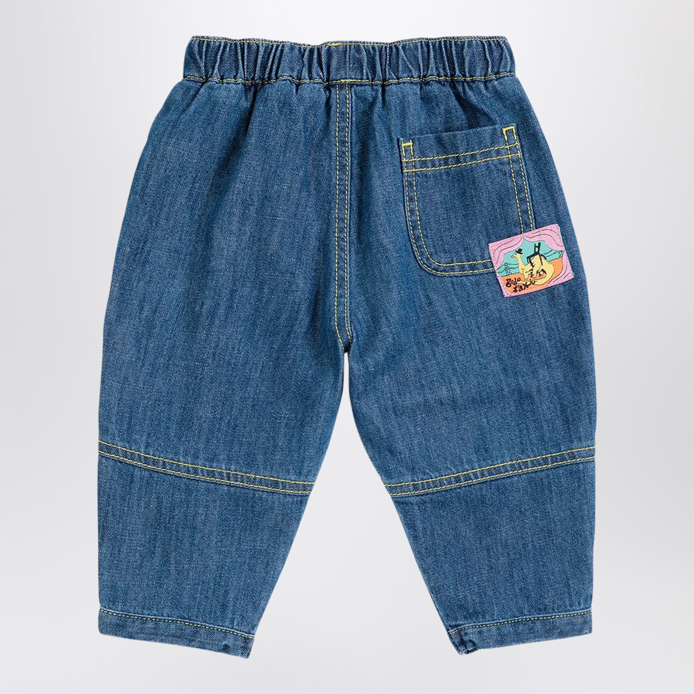 BOBO CHOSES Pantaloni Taxi Saurus Tag blu notte in denim, view 2
