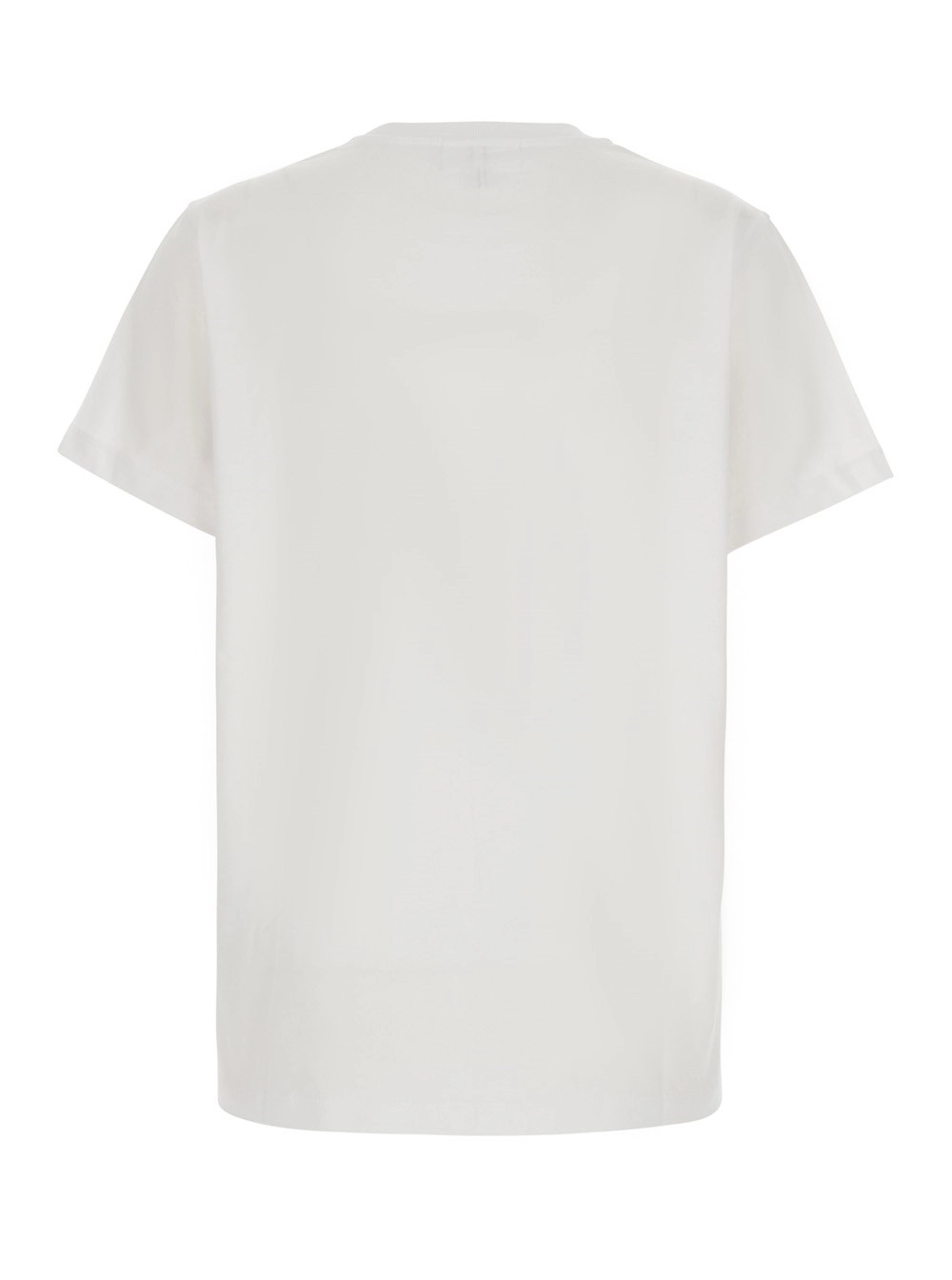 Ganni T-shirt Bianco con Dettagli in Cotone, view 2