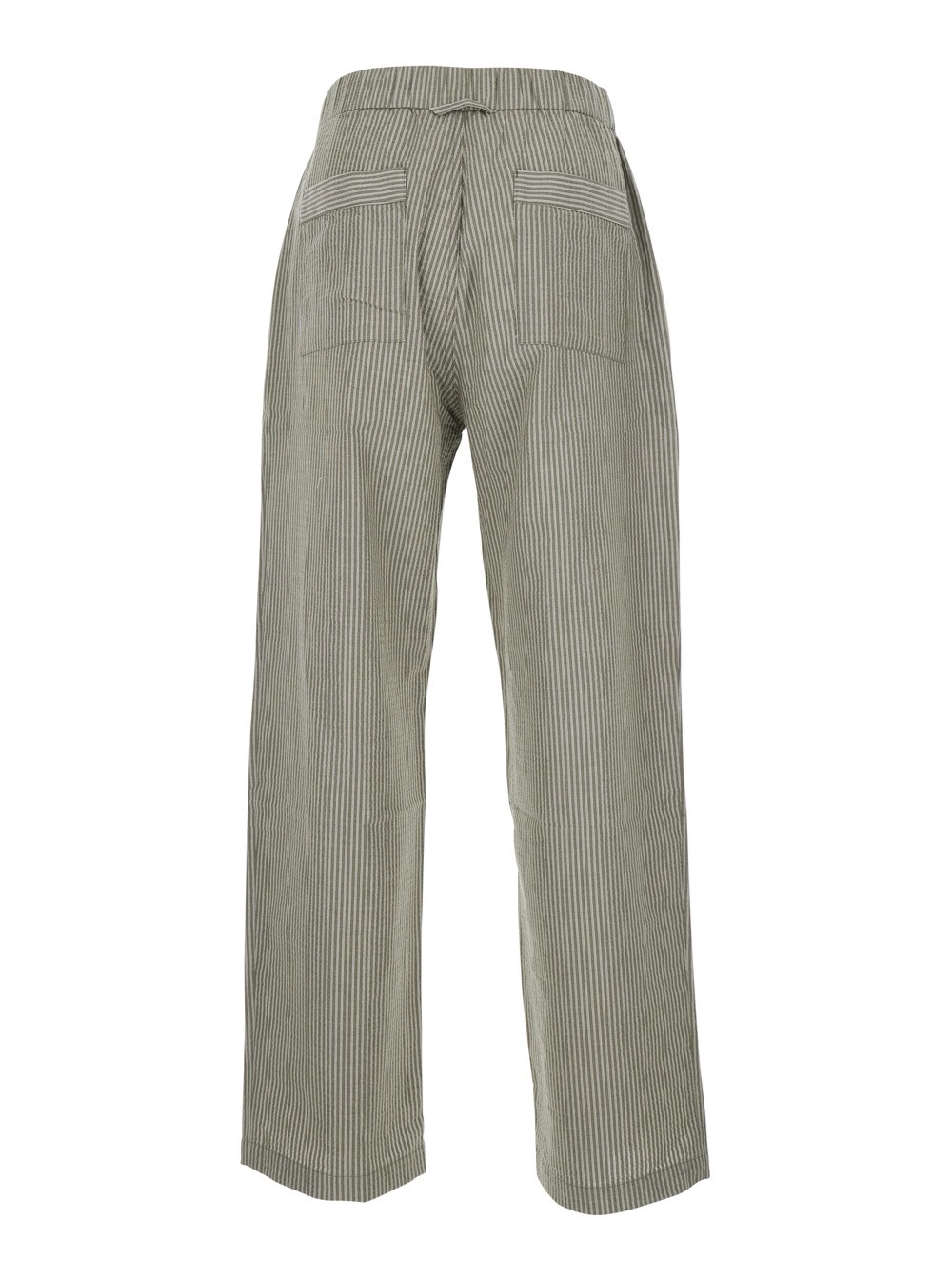 Coor Pantaloni con Motivo a Righe All-Over in Cotone Verdi Uomo, view 2