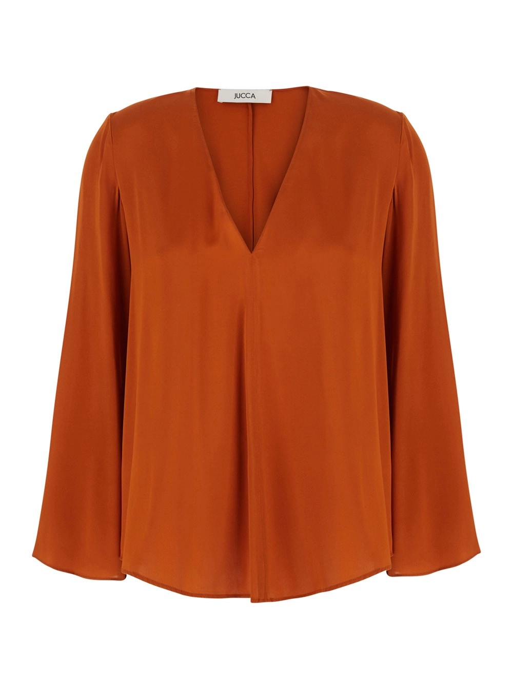 Jucca Top con scollo a V in seta arancione Donna