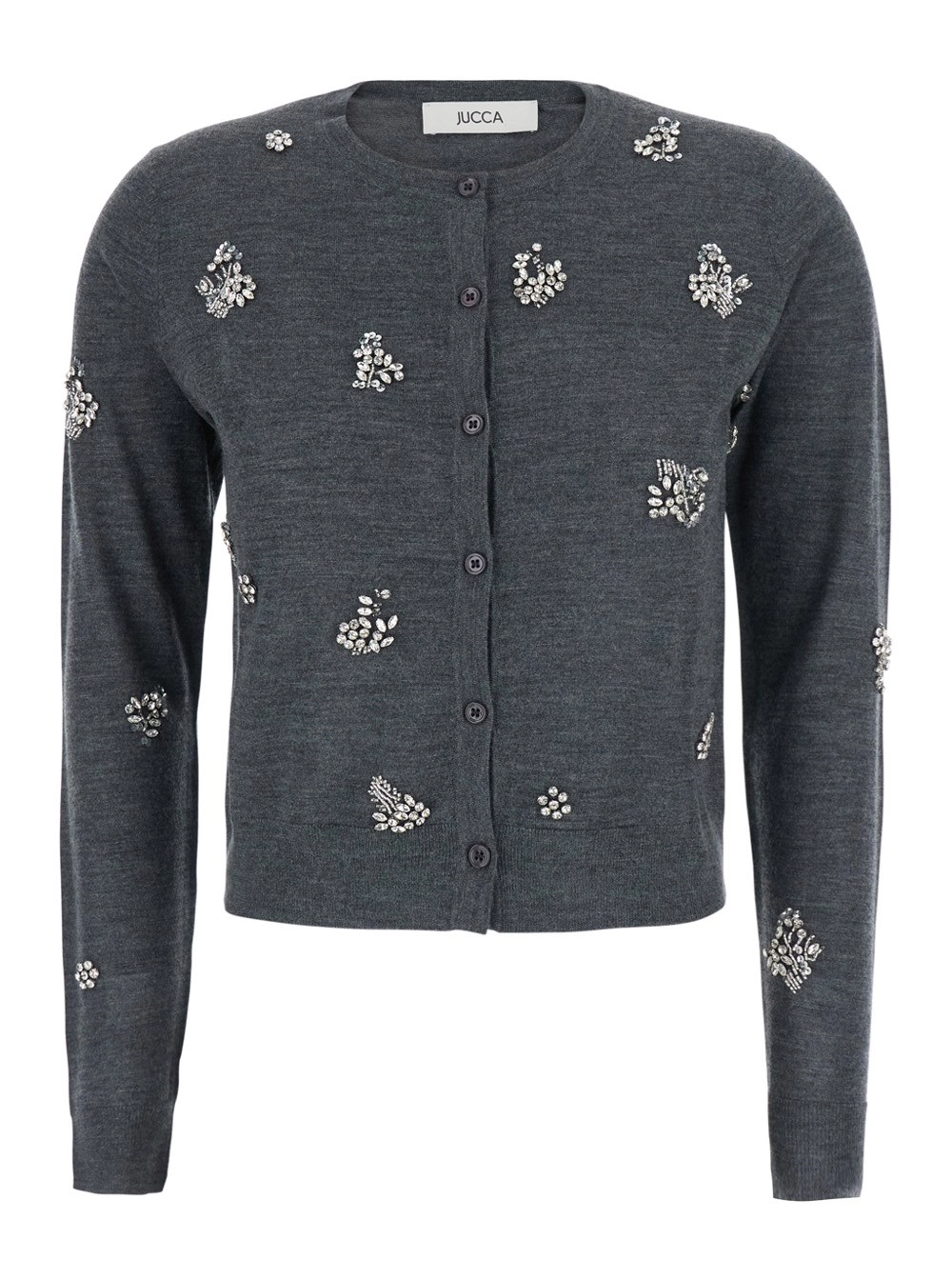 Jucca Cardigan con Dettagli Applicati in Grigio Donna