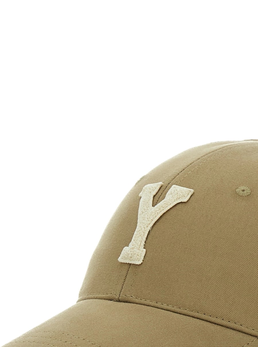 Saint Laurent Cappello da Baseball 'Logo' con Ricamo Logo sul Fronte in Cotone Beige Uomo, view 3