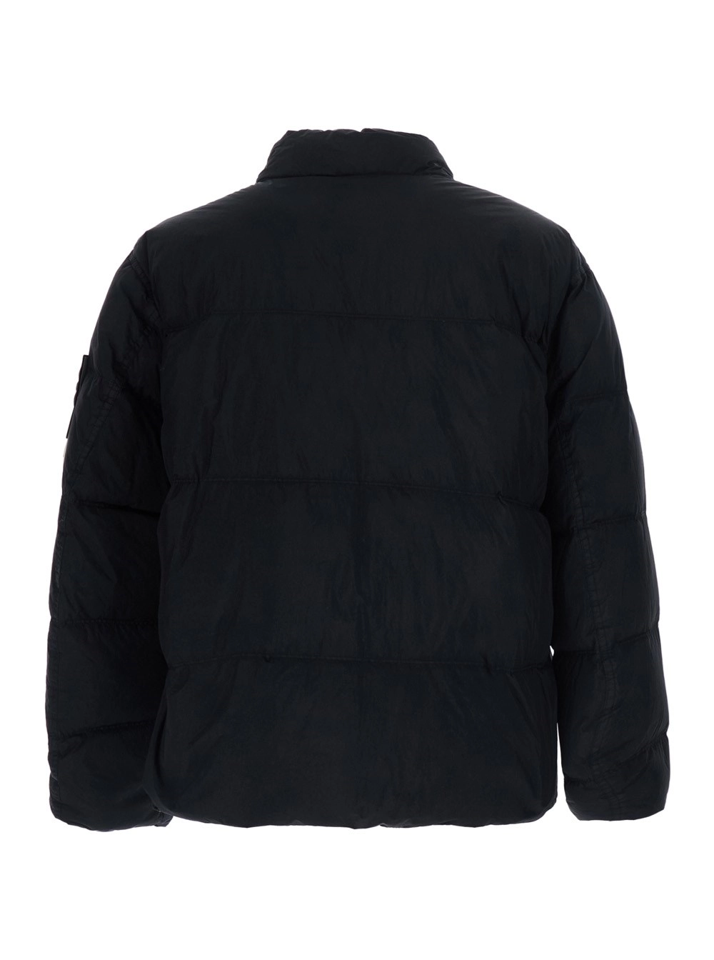 Stone Island Giubbotto Nero con Chiusura Frontale e Dettagli Tecnici in Tessuto Tecnico Uomo, view 2