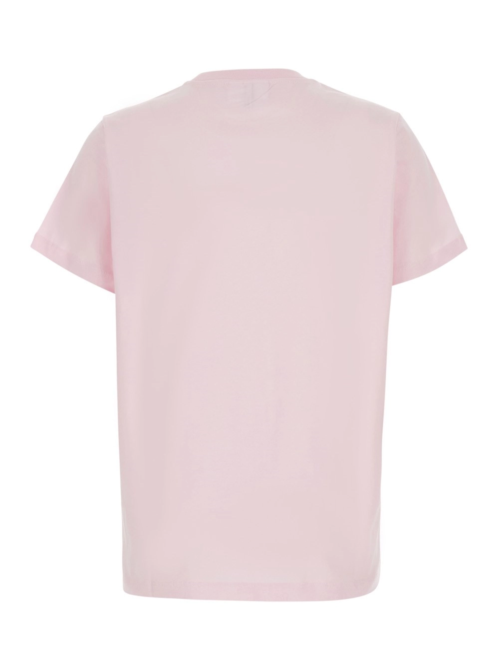 Ganni T-Shirt Rosa con Scollo Rotondo e Maniche Corte in Cotone Donna, view 2