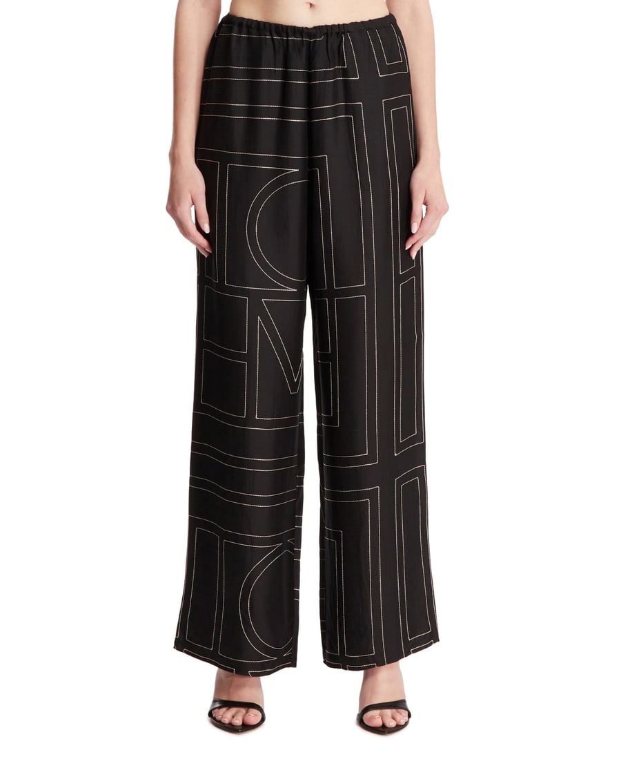 Toteme Pantaloni Monogramma Neri