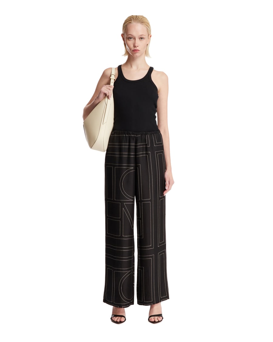 Toteme Pantaloni Monogramma Neri, view 3