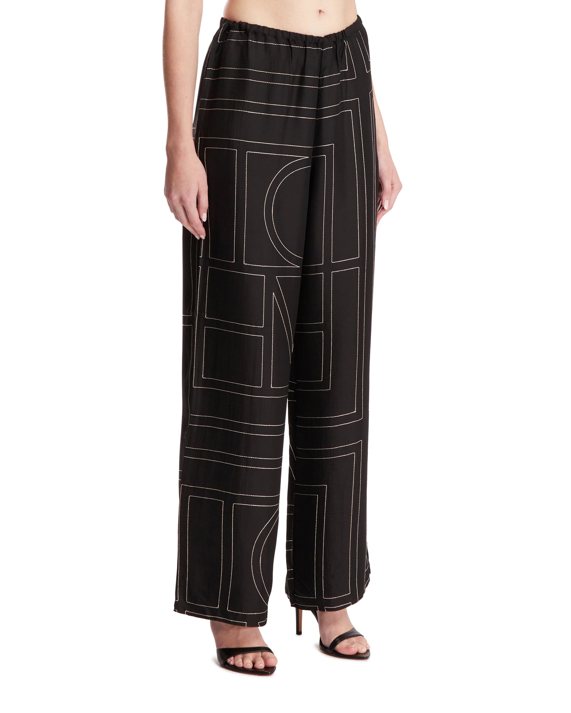 Toteme Pantaloni Monogramma Neri, view 2