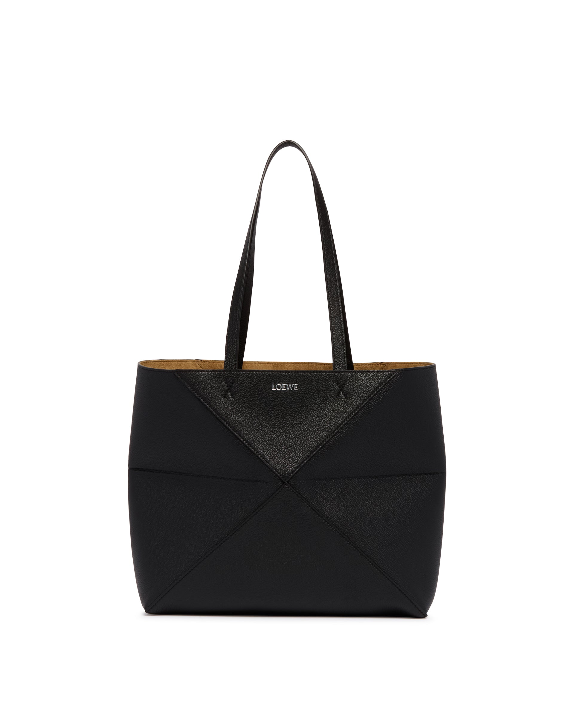 Loewe Borsa Fold Puzzle Tote Media Orizzontale Nera