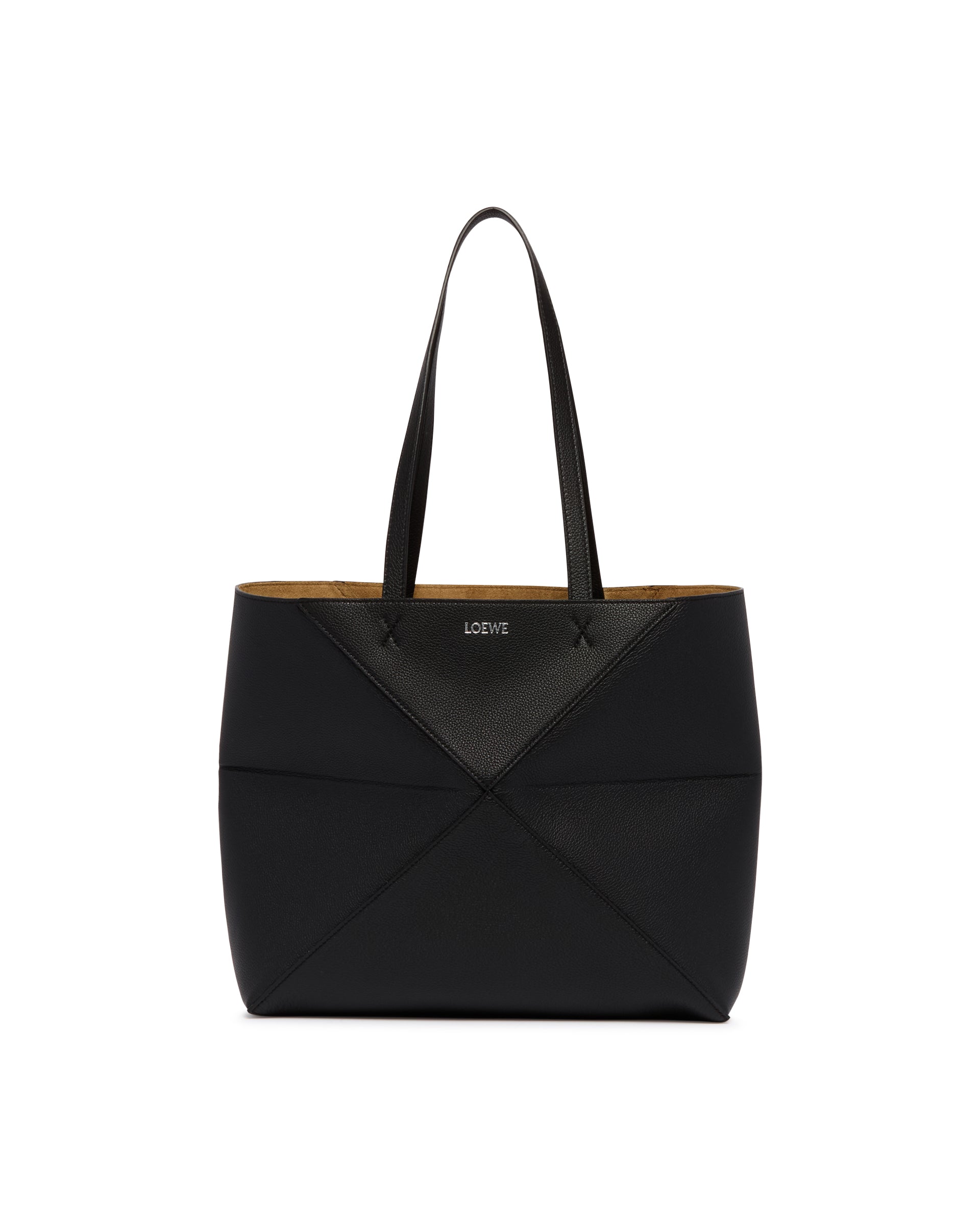 Loewe Borsa Fold Puzzle Tote Media Orizzontale Nera, view 2