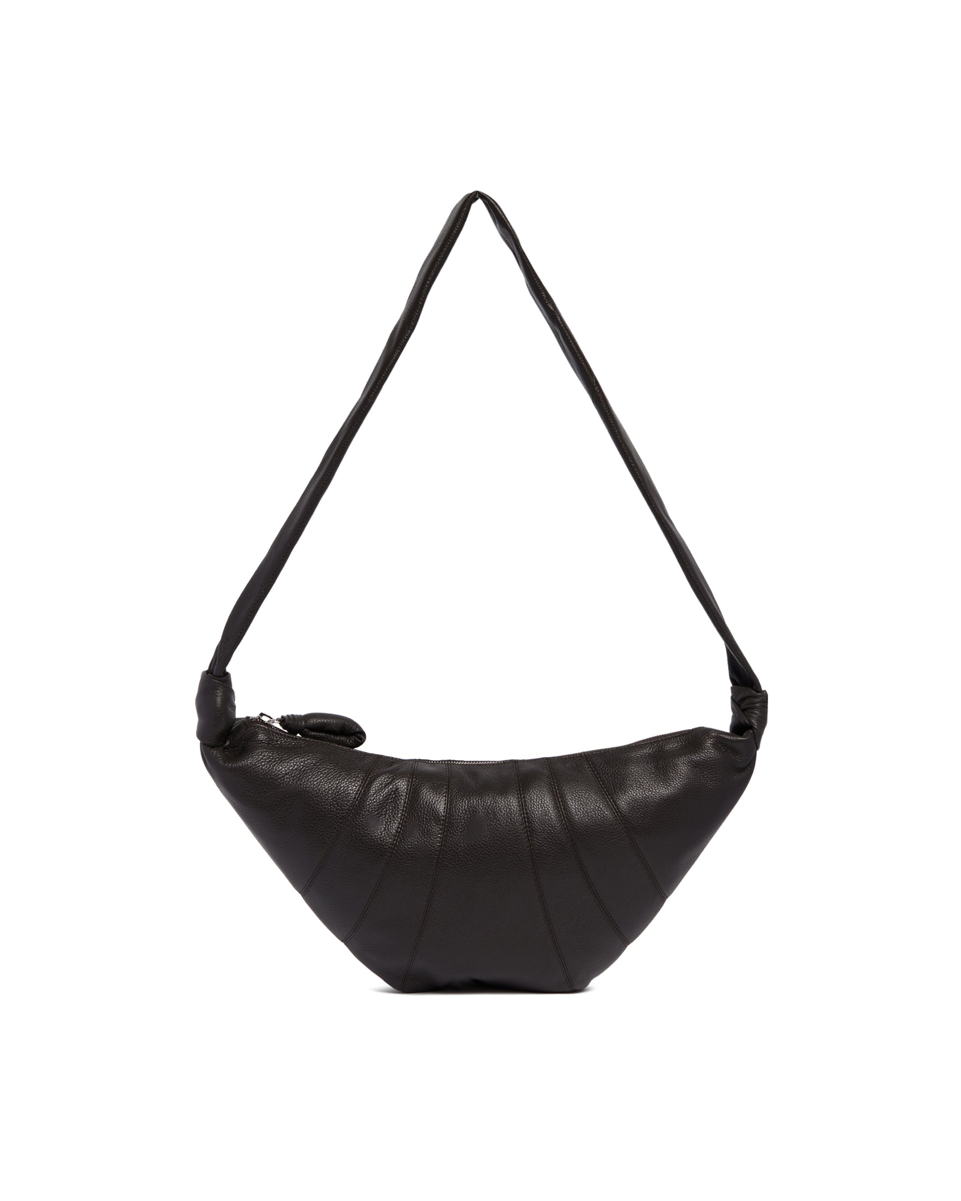 Lemaire Borsa Croissant Media in Pelle Marrone, view 2