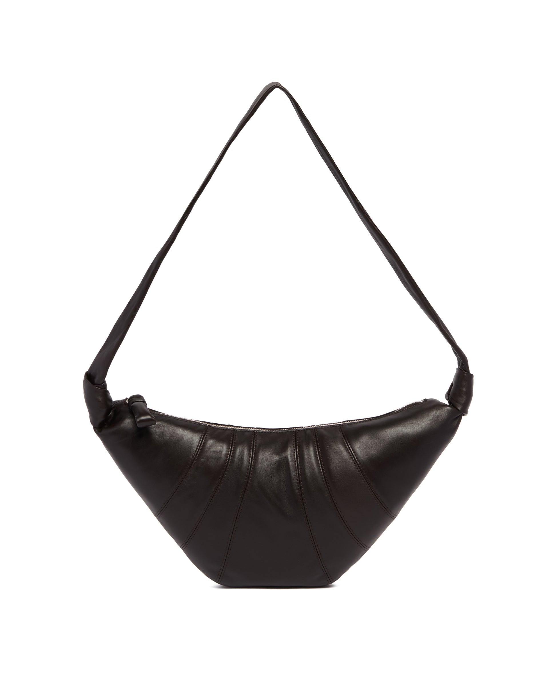 Lemaire Borsa Croissant Media In Pelle Marrone