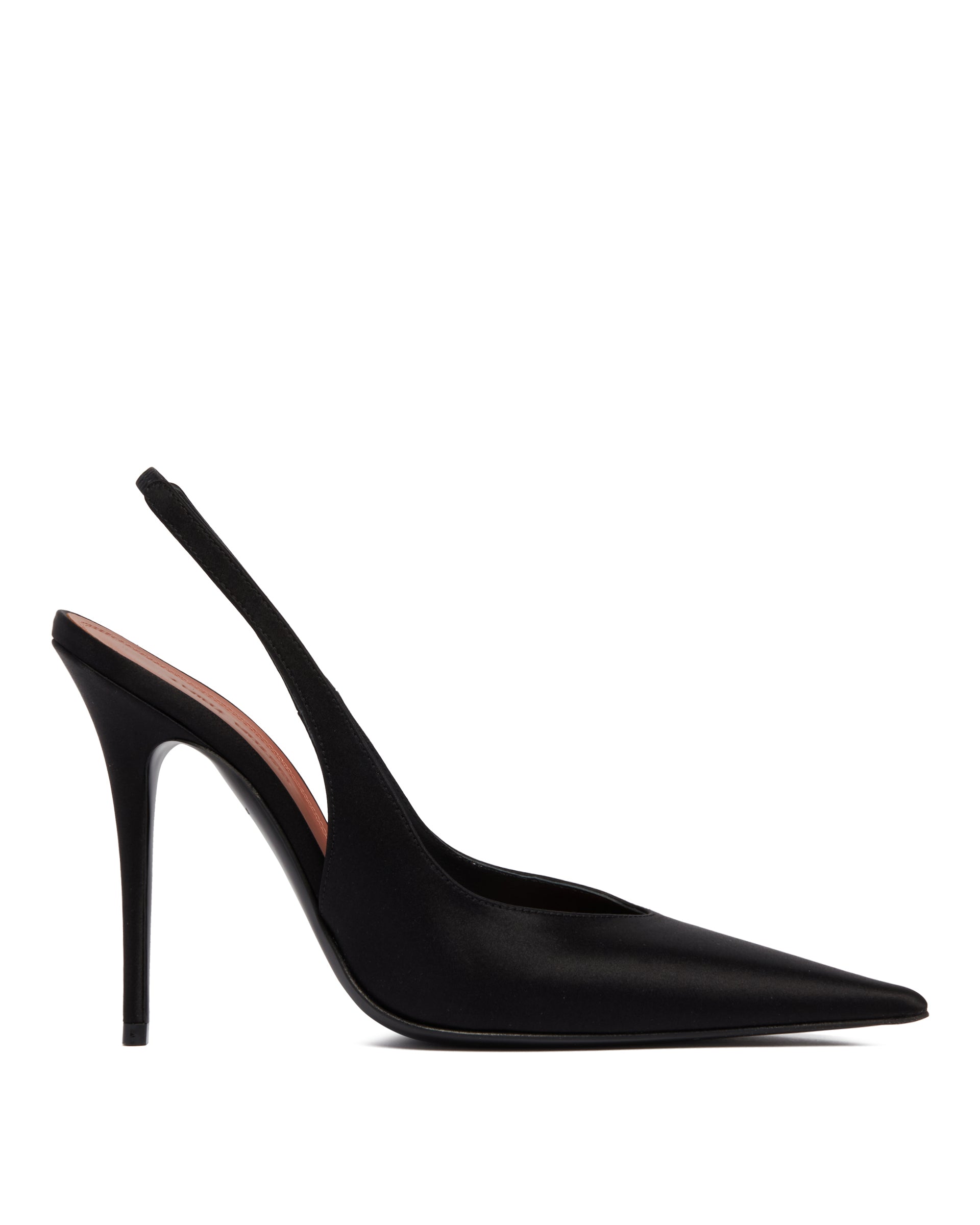 Amina Muaddi Slingback Anok In Satin Nere
