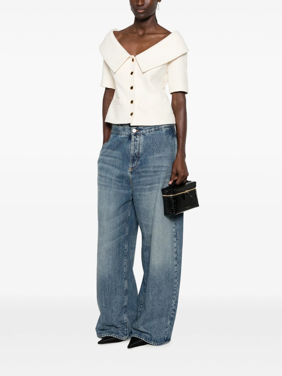 Alessandra Rich Alessandra Rich Off-shoulder Button-up Jacket, view 4