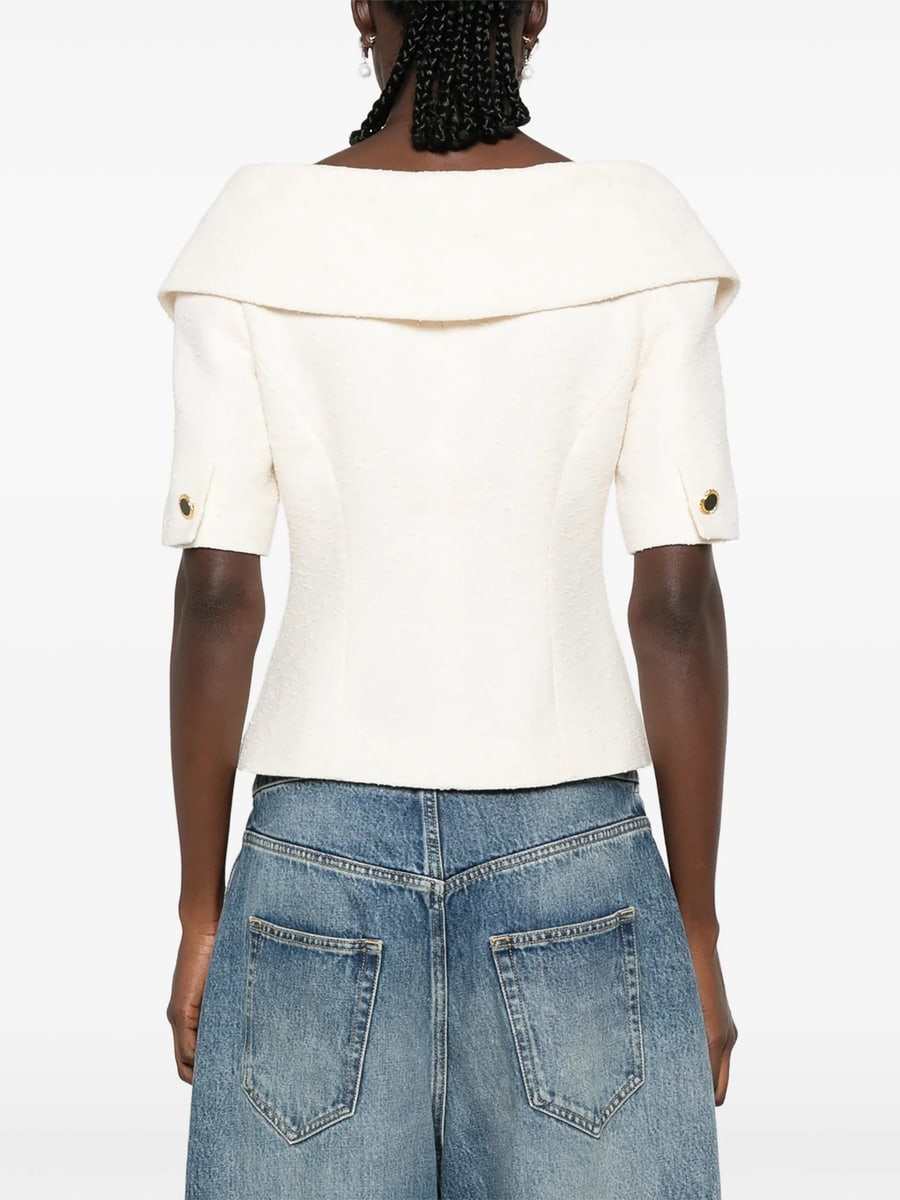 Alessandra Rich Alessandra Rich Off-shoulder Button-up Jacket, view 5