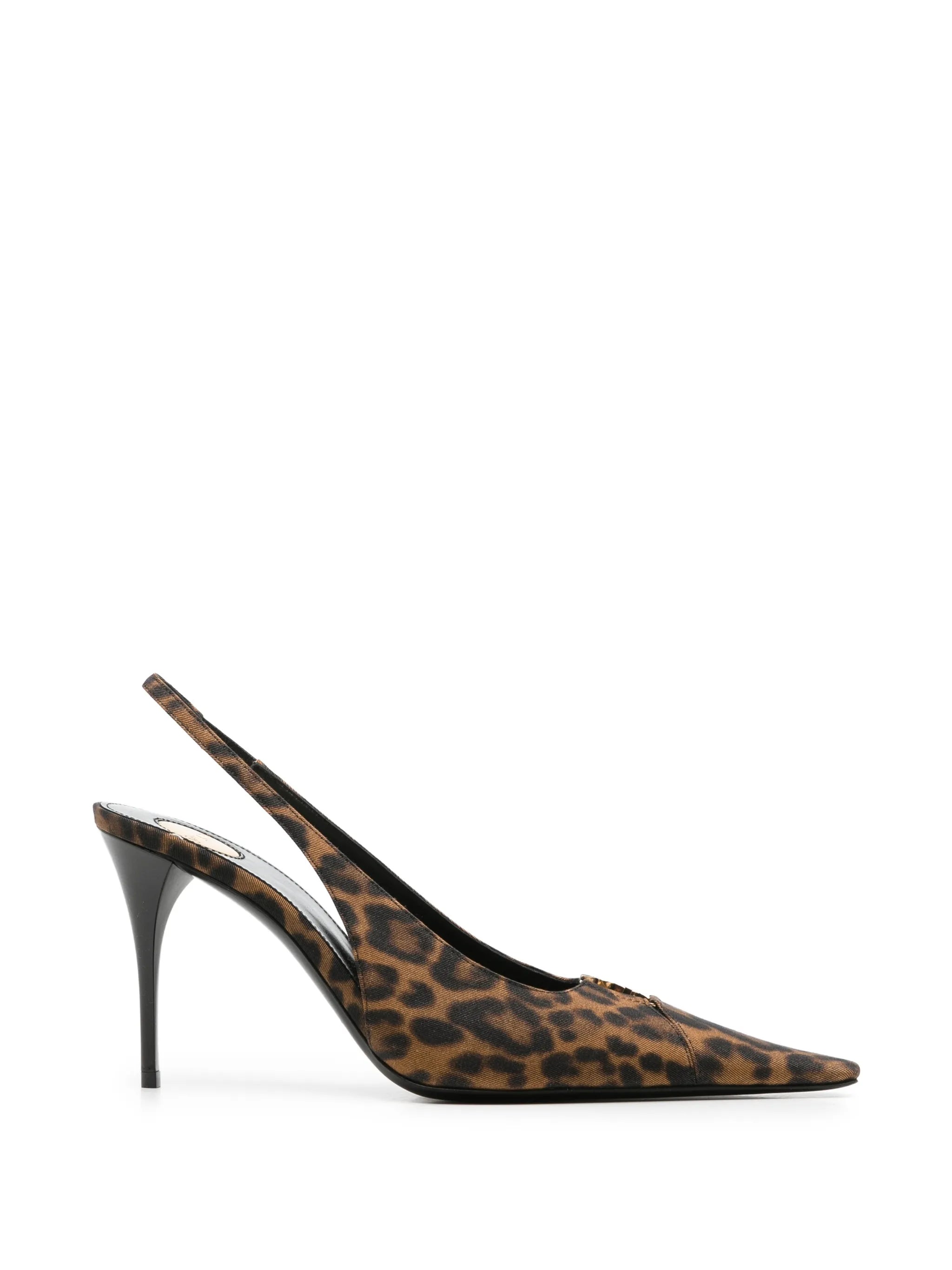 Saint Laurent Saint Laurent Leopard-print Slingback Pumps