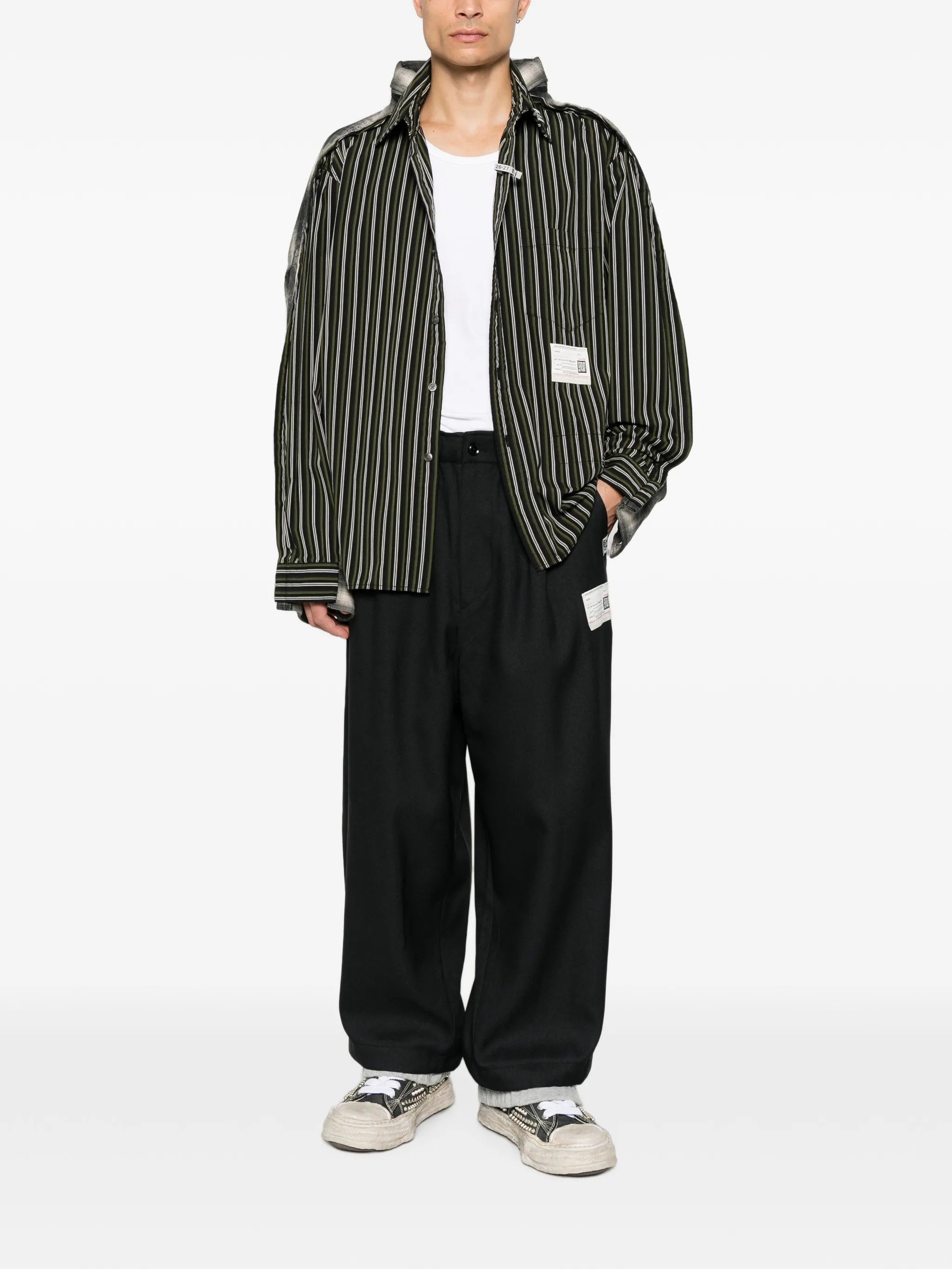Maison Mihara Yasuhiro Maison Mihara Yasuhiro Long-sleeve Striped Shirt, view 2