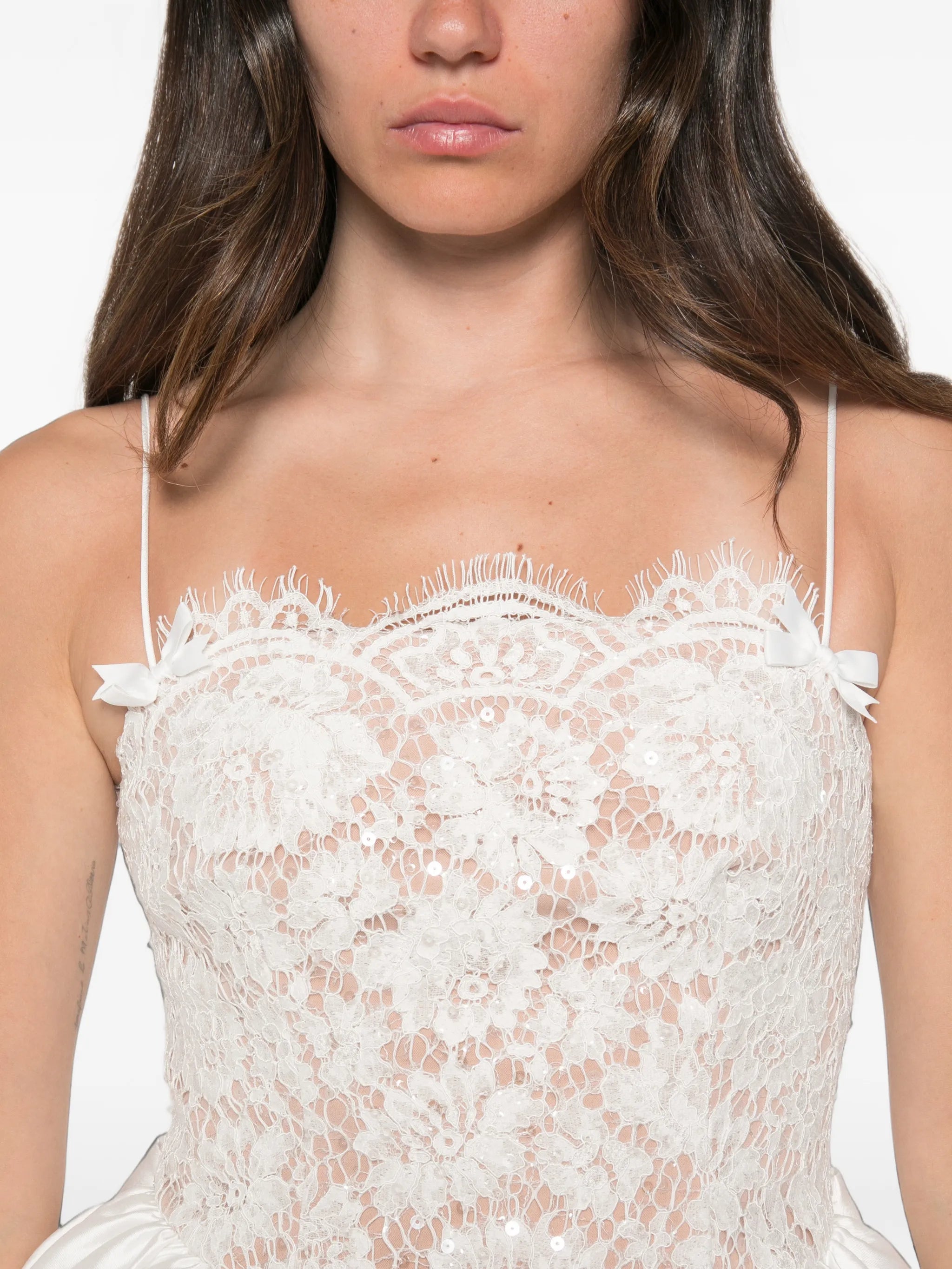self-portrait Self-portrait Lace-bodice Bow-detail Dress, view 2