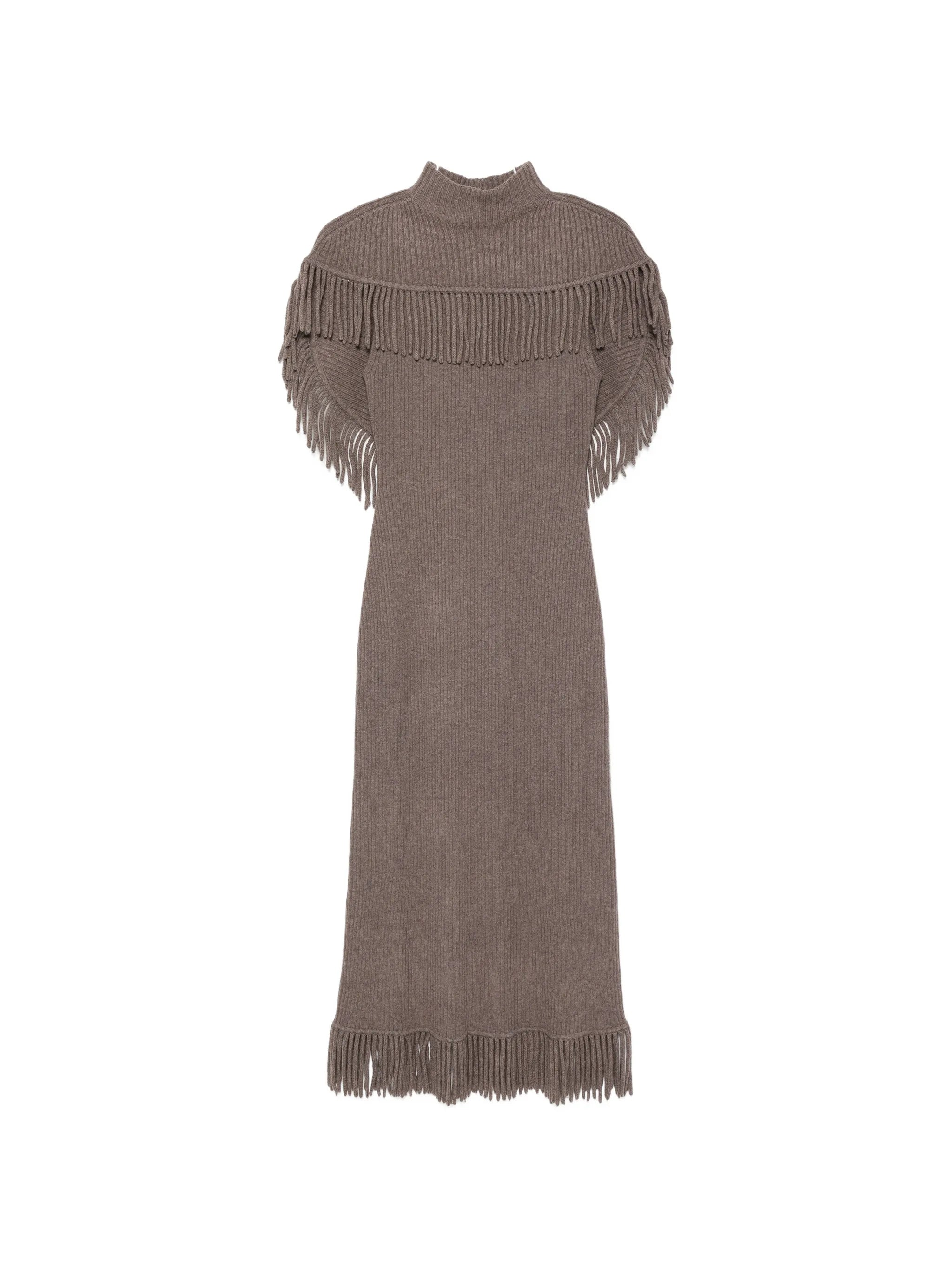 Simkhai Simkhai Fringe-trim Ribbed-knit Dress