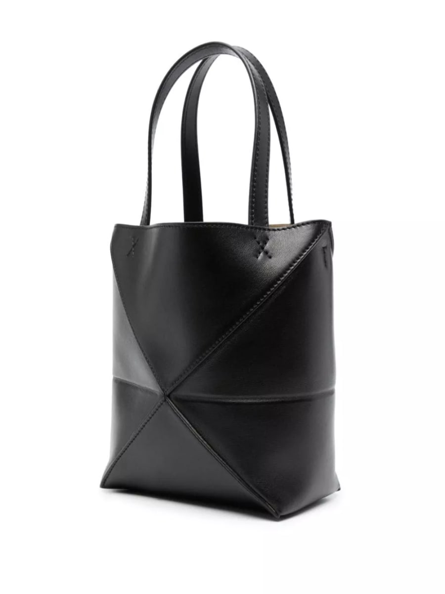 Loewe Puzzle Fold mini leather tote, view 3