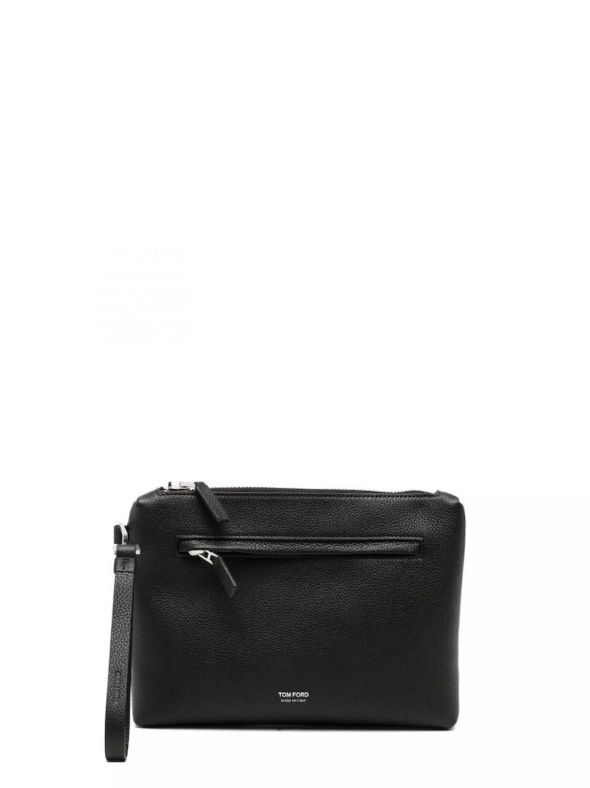 Tom Ford Borsa in pelle metallica con zip