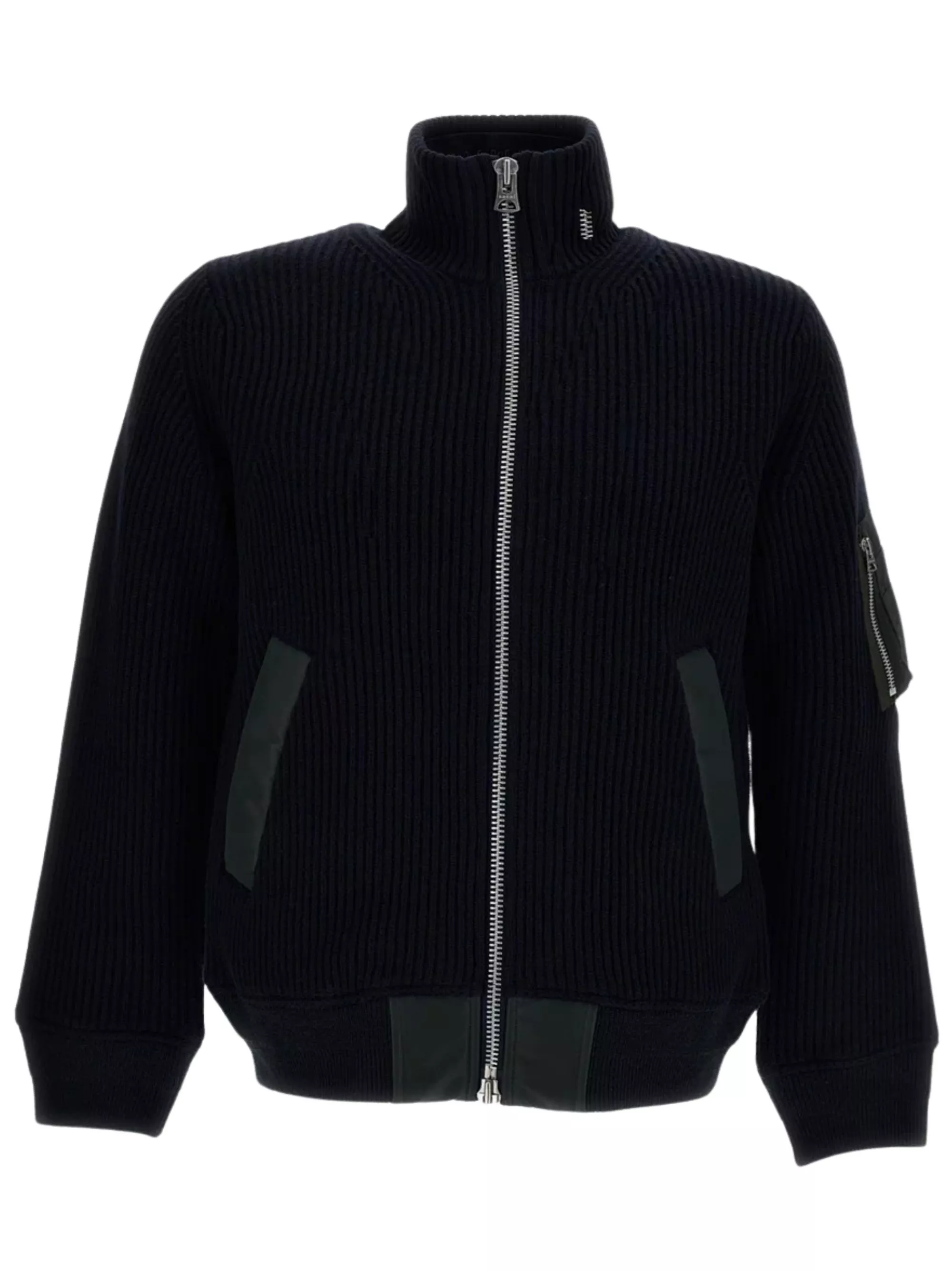 Sacai Giacca in maglia a coste