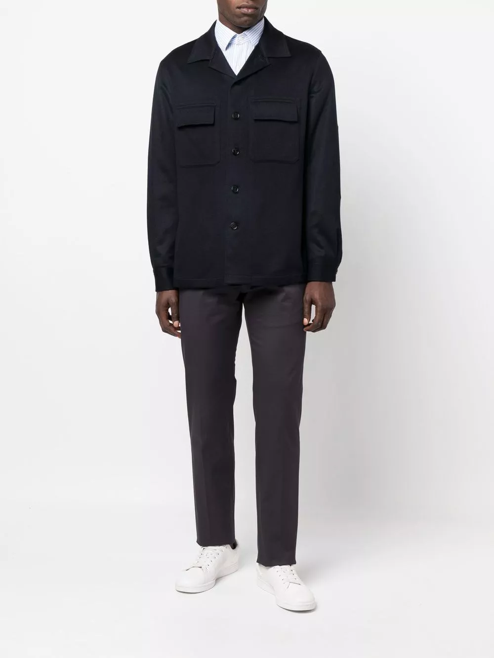 Zegna Camicia Overshirt in Cashmere Oasi, view 2
