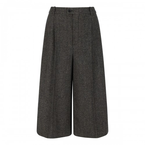 Saint Laurent Herringbone wool culotte pants