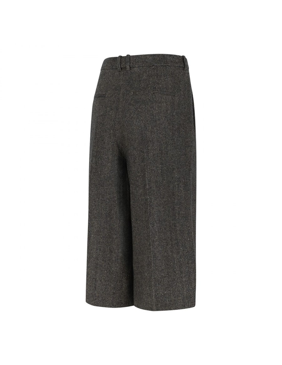 Saint Laurent Herringbone wool culotte pants, view 3